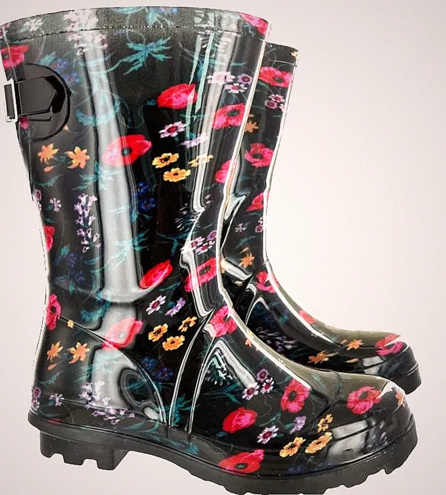 DAMEN GARTEN FESTIVAL REGEN WASSERDICHT GUMMISTIEFEL GRÖSSE 3-8 UK