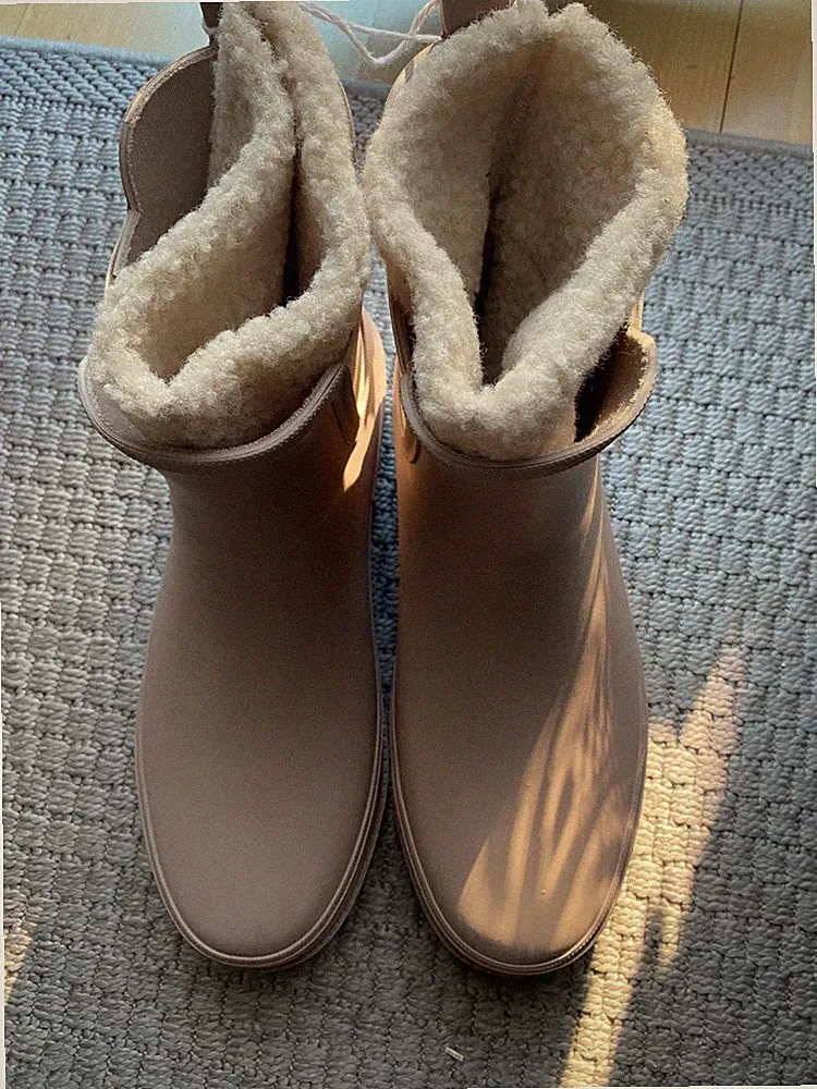 Damen Gefüttert Regenbooties, beige, 40 NEU nie getragen