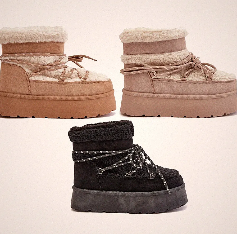 Damen Gefüttert Schneestiefel Isoliert Warme Winterschuhe Slip On Stiefel