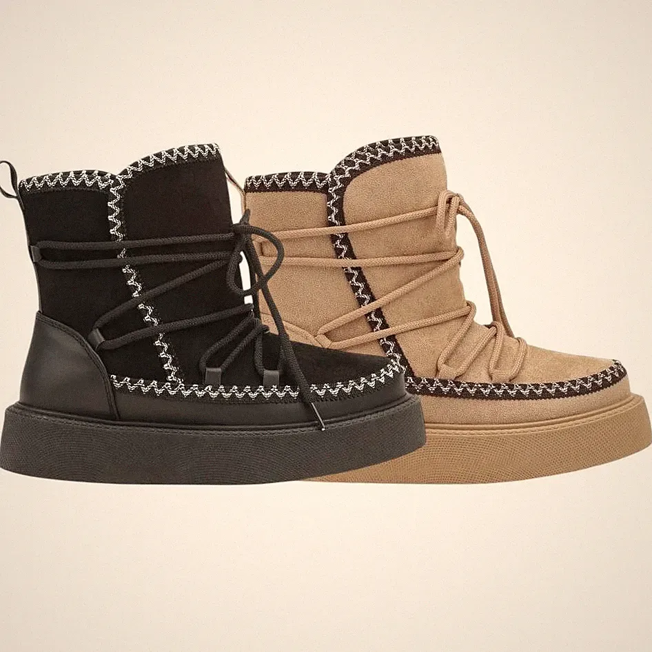 Damen Gefüttert Winterschuhe Isoliert Schneestiefel Winter Stiefel Schnürboots