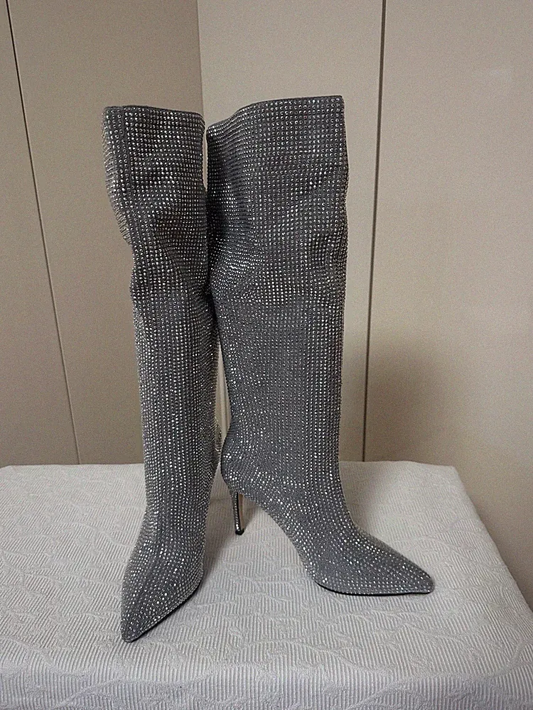Damen Glitzer Stiefel Gr. 38