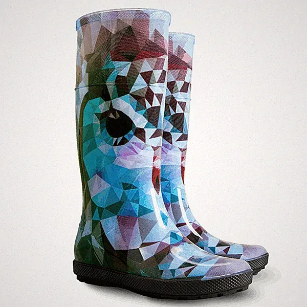 Damen Gummistiefel Eulenmuster Design, PVC, wasserdicht Gummistiefel, Regenstiefel