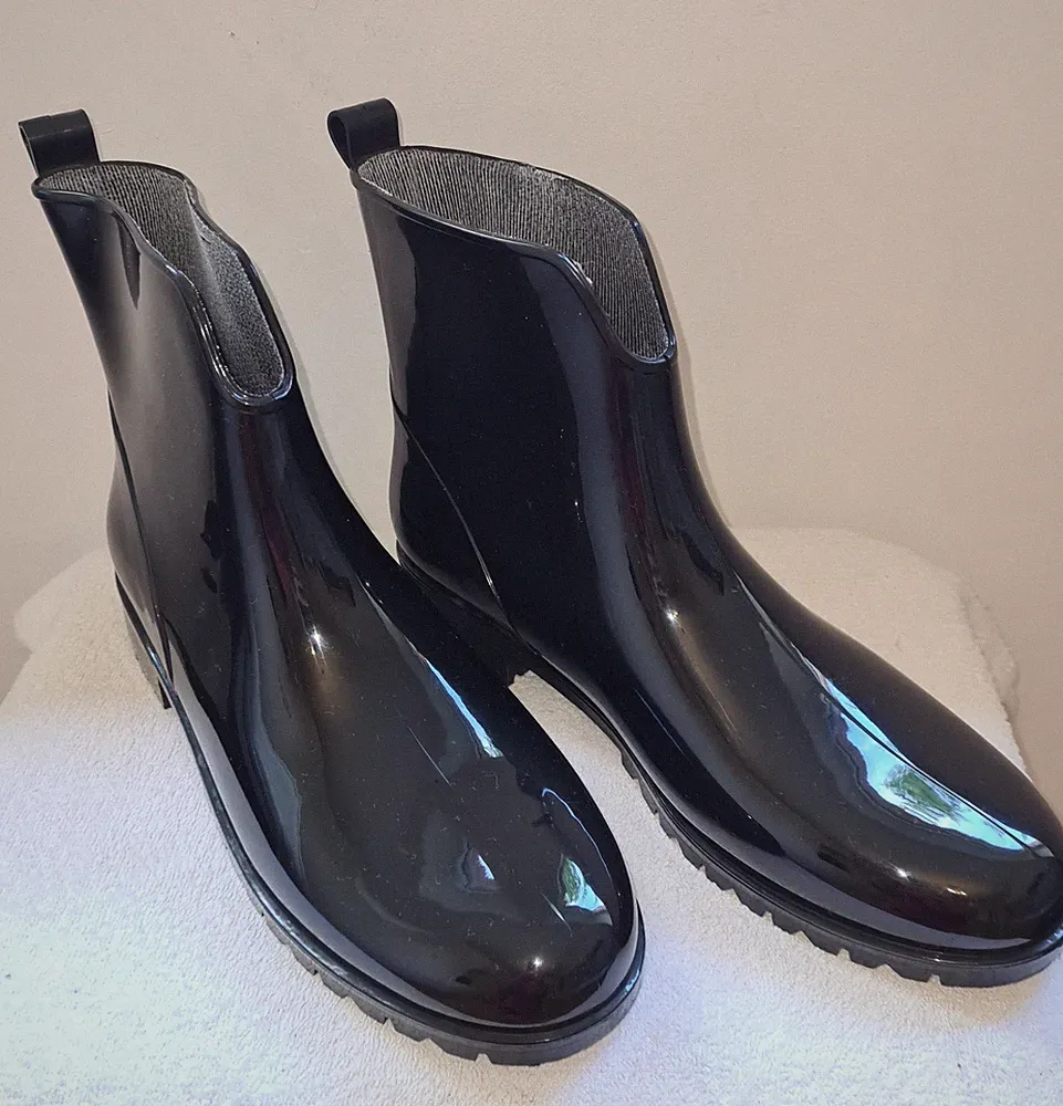 Damen Gummistiefel Gr.41 Hochglanz Schwarz ,kl.Lackfehler So Nicht Sichtbat