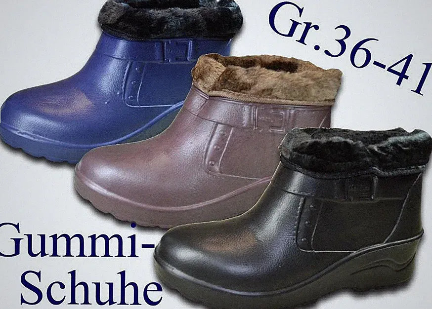 Damen Gummistiefel Gummischuhe hoch gefüttert Galosche Gartenschuhe Clogs 2730