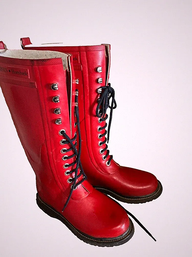 !!! Damen Gummistiefel ILSE JACOBSEN Gr. 36 rot Schnürstiefel Damenstiefel