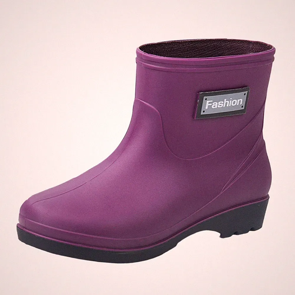 Damen Gummistiefel mit Wadenhöhe, Arbeitsstiefel für Reisen, Wandern