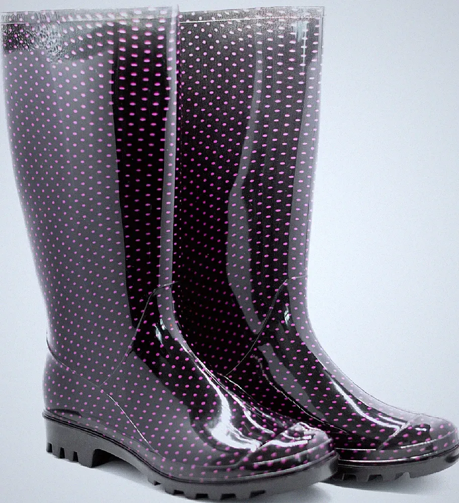 DAMEN GUMMISTIEFEL PINK GEPUNKTET DAMEN GARTEN FESTIVAL REGEN WASSERDICHT GUMMISTIEFEL