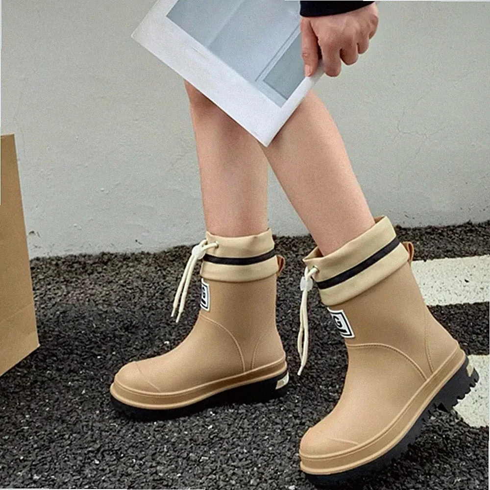 Damen Gummistiefel Regenschuhe PVC Wadenhohe Arbeitsstiefel für Damen