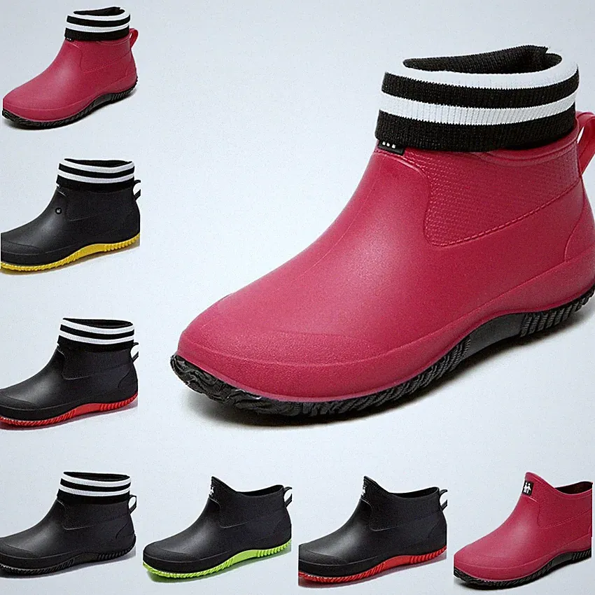 Damen Gummistiefel Regenstiefel Gartenschuhe Stiefeletten Gummistiefeletten