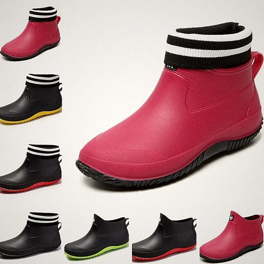 Damen Gummistiefel Regenstiefel Gummistiefeletten Gartenschuhe Stiefeletten DE