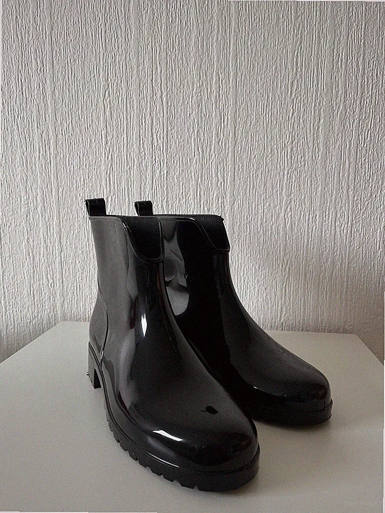 Damen Gummistiefel Regenstiefel Schwarz Gr. 39