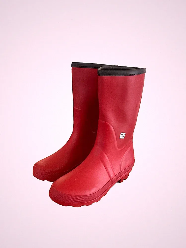 Damen Gummistiefel Regenstiefel Wadenhoch Rot Gr. 36