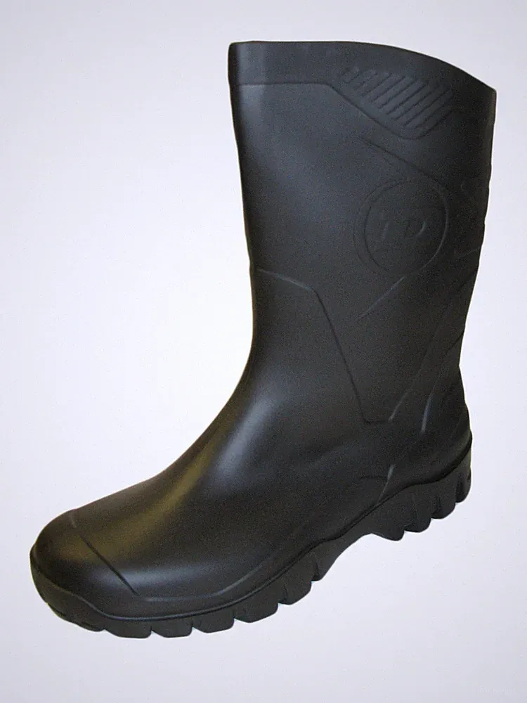 Damen-Gummistiefel schwarz Dunlop halbhoch weite Wade kurze Stiefel 4 bis 8