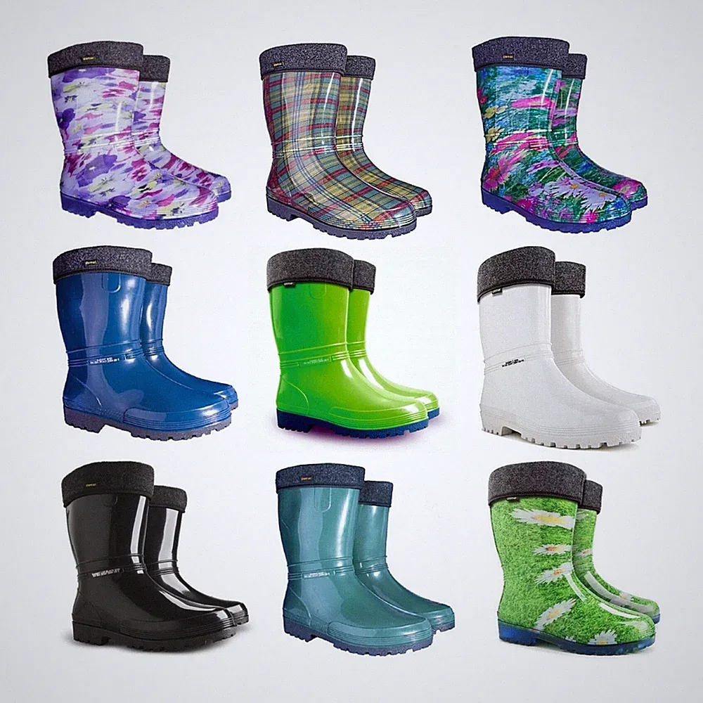 Damen Gummistiefel wasserdicht Gummistiefel starker Gummi + warme Einlegesohlen