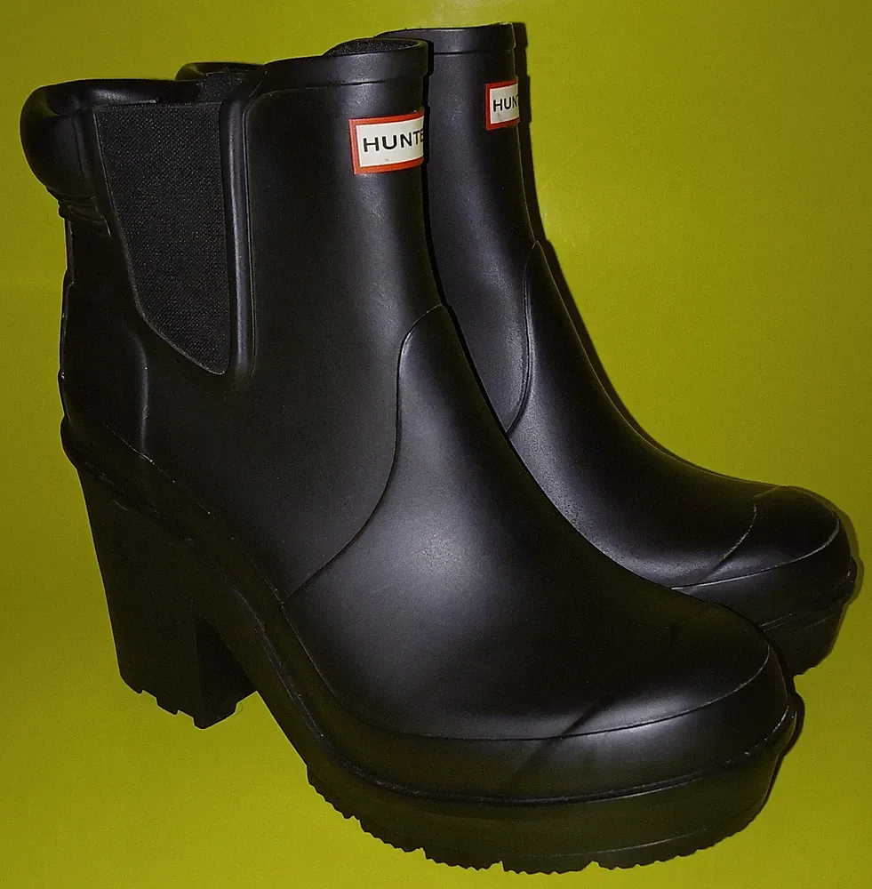 Damen Gummistiefeletten Hunter Refined Chelsea High Heel Rubber Boots EUR Gr.41