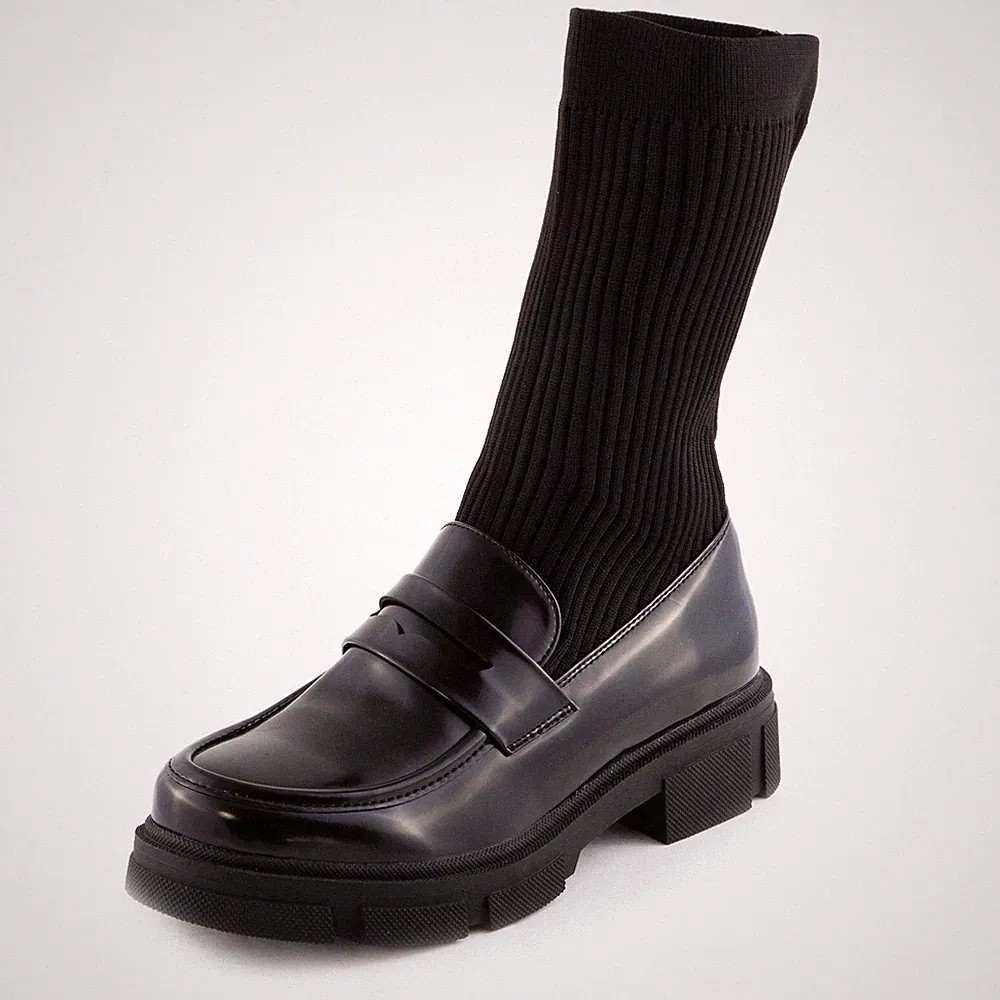 Damen Halbschuhe College Stiefeletten mit Stretchsocke TOOCOOL CH2310