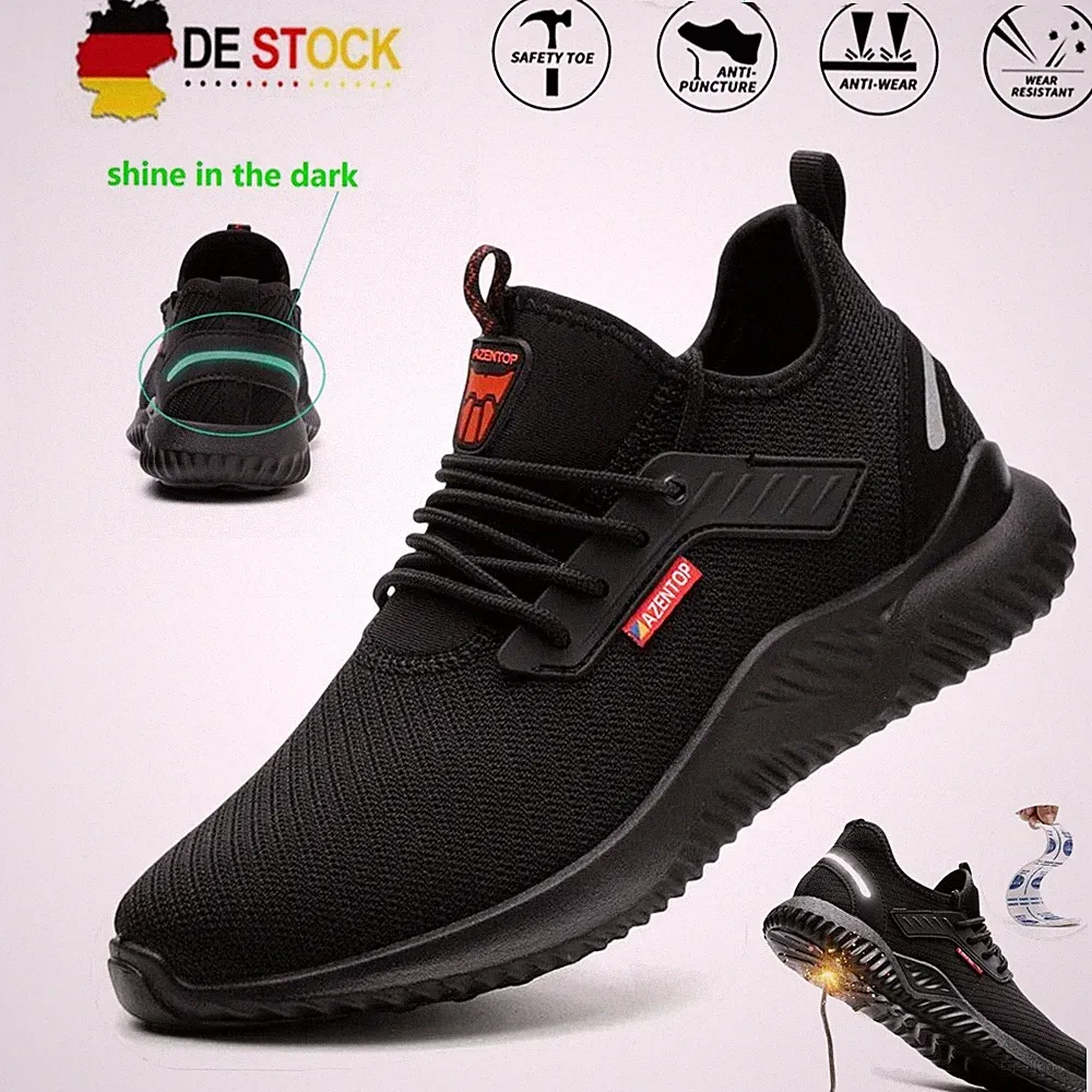 Damen Herren Arbeitsschuhe Sicherheitsschuhe Stahlkappe Atmungsaktiv Leicht DE