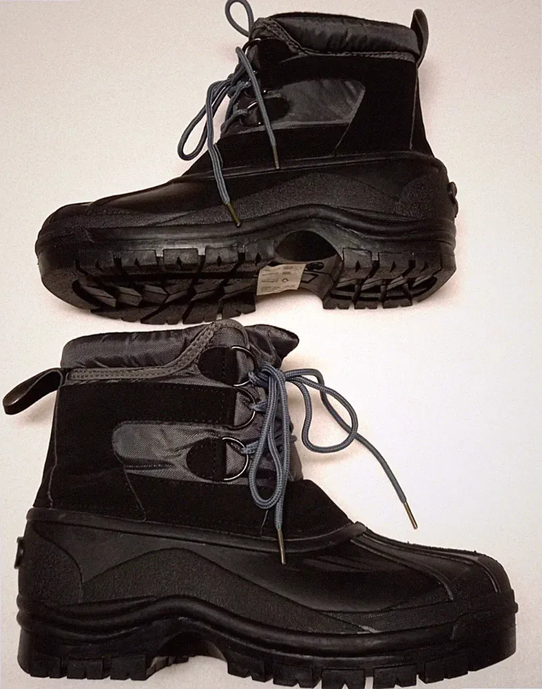 Damen Herren Winterstiefel Unisex Schwarz Grau Gr. 41