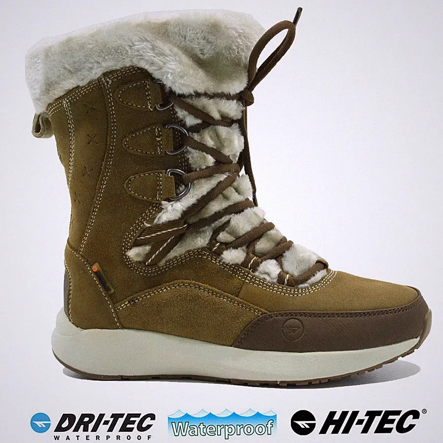 DAMEN HITE TEC LEDERSTIEFEL WASSERDICHT PELZ WINTER WARM WANDERSCHUHE GRÖSSE