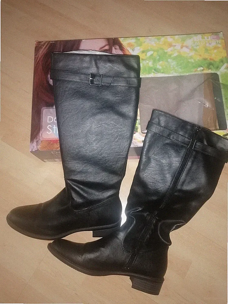 Damen hohe Winterstiefel Gr. 40 schwarz ,Reißverschluss, Blockabsatz 3cm,TOP