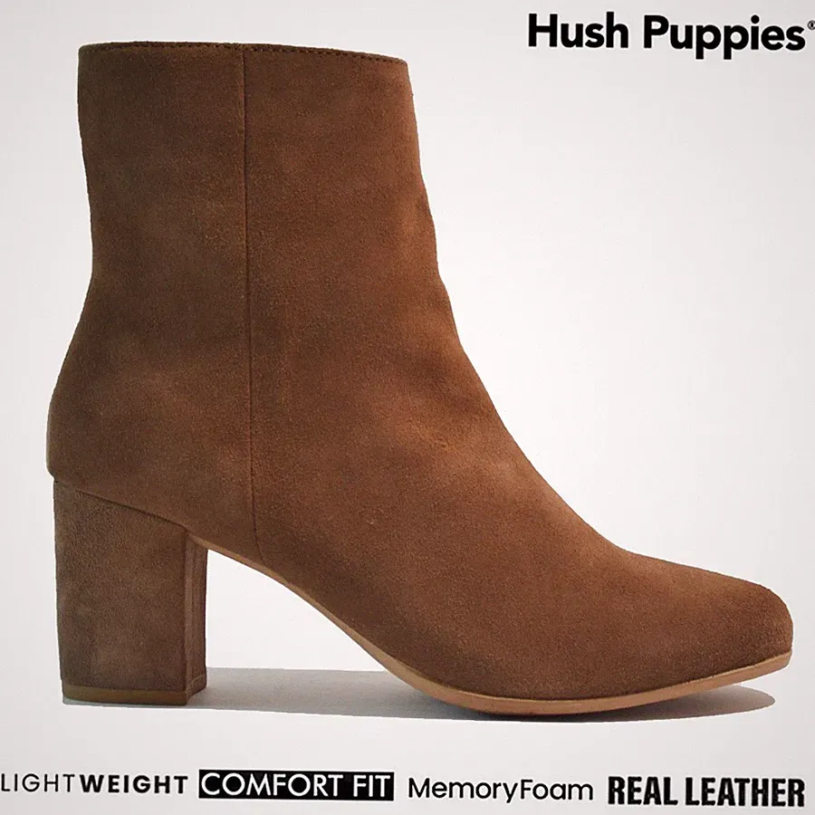 DAMEN HUSH PUPPIES LEDER SMART CHELSEA KNÖCHEL BIKER COWBOY REISSVERSCHLUSS STIEFEL SCHUHE