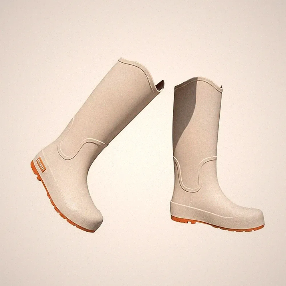 Damen Kniehohe Regenstiefel, wasserdichtes PVC, lange, rutschfeste, modische