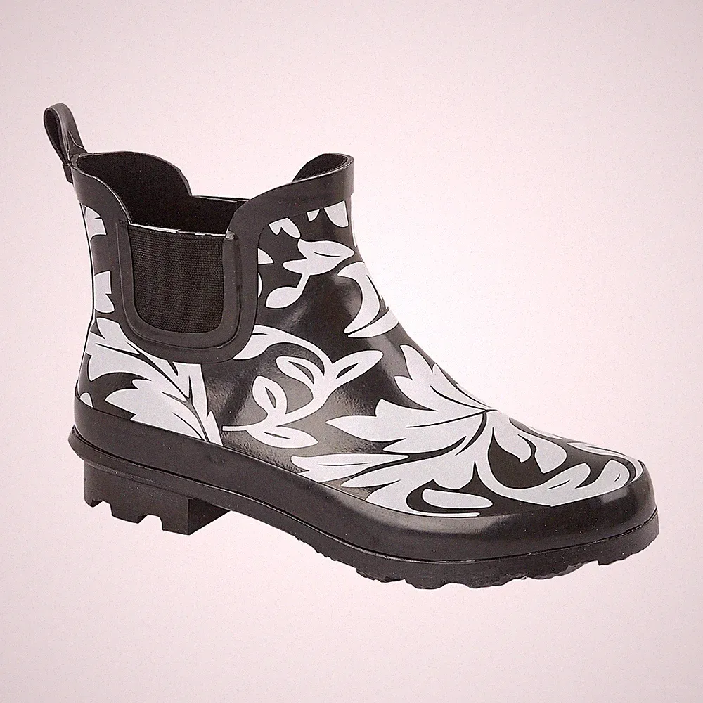 Damen Knöchel Gummistiefel kurze Slipper Seitenzwickel Gummistiefel Größen 4 bis 8