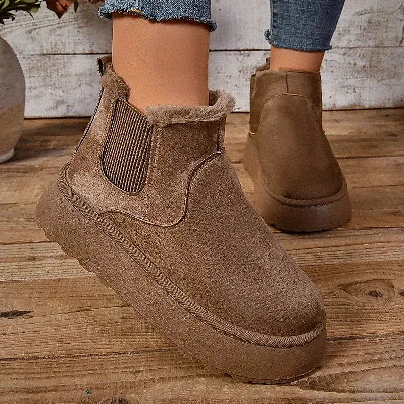 Damen kurze Plüsch Schneestiefel, Freizeitschuhe.