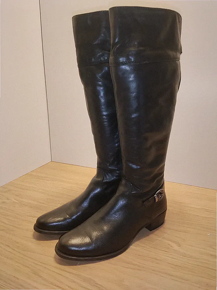 Damen Langschaft-Stiefel Gr. 41 Echtleder Schwarz - Tamaris