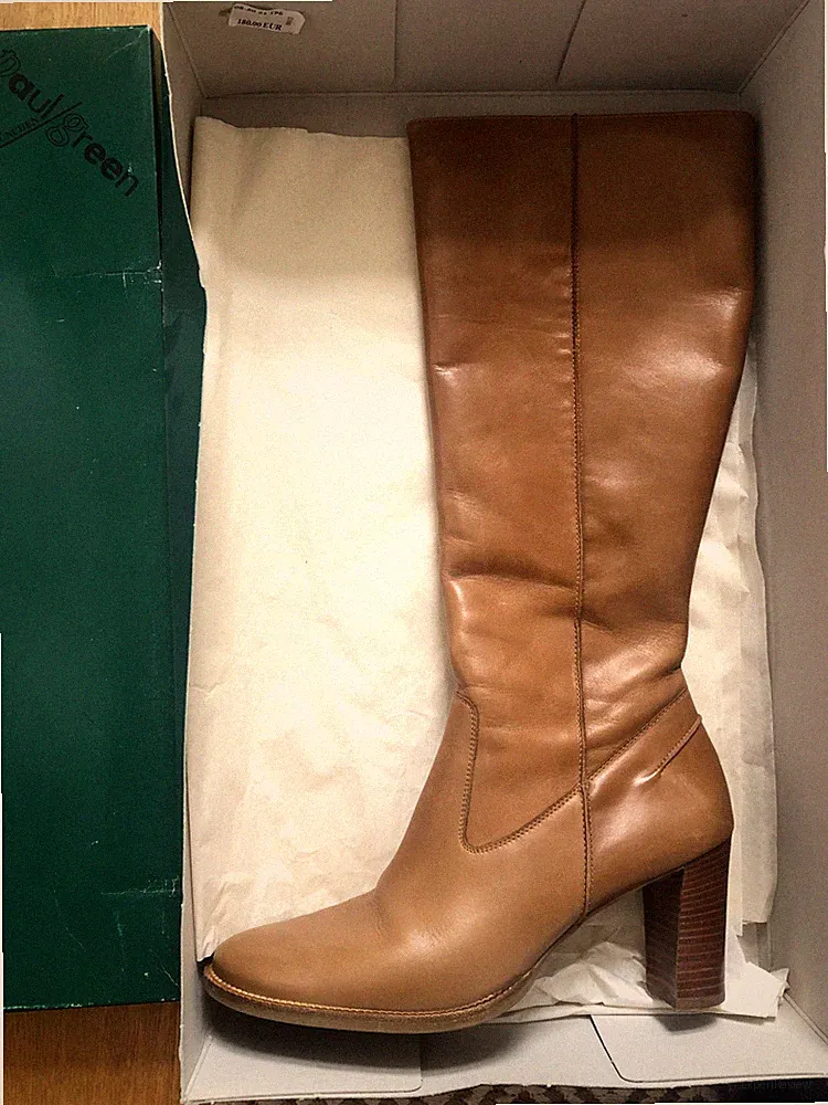 Damen Langschaftstiefel, PAUL GREEN, Kalbleder, Reißverschluss, Farbe Whisky