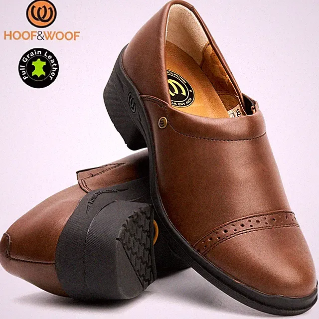 Damen Leder Paddock Reitsport Clogs klassisch Damen Absatz Freizeit Hof Schuhe