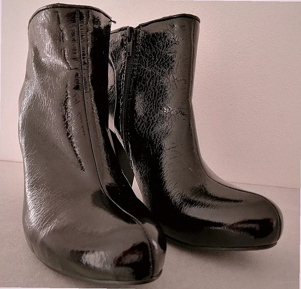 Damen Loka Damen Stiefeletten Kunstleder glänzend
