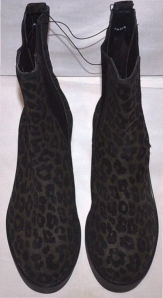 DAMEN M&S ECHT WILDLEDER LEDER ANIMAL PRINT CHELSEA STIEFELETTEN GRÖSSE 6