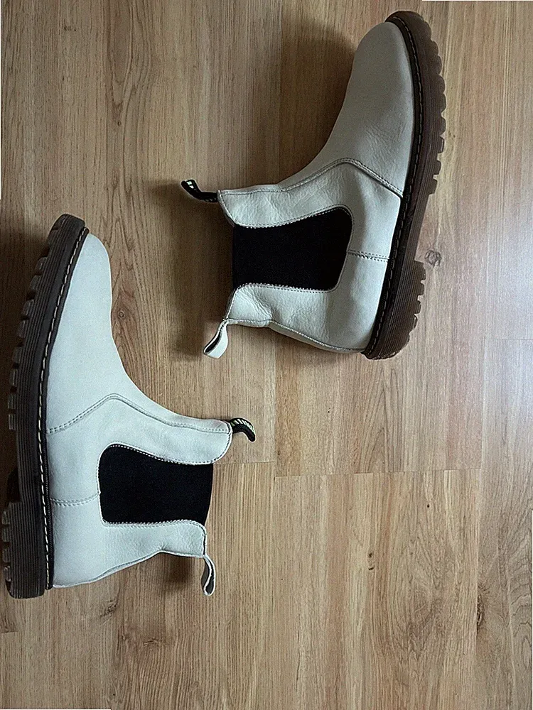 Damen Mädchen Chelsea, Boots, Weiss Leder Gr. 36