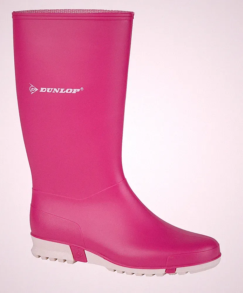 Damen Mädchen Jugend Rosa Dunlop Gummistiefel Wasserdicht Sport Gummistiefel