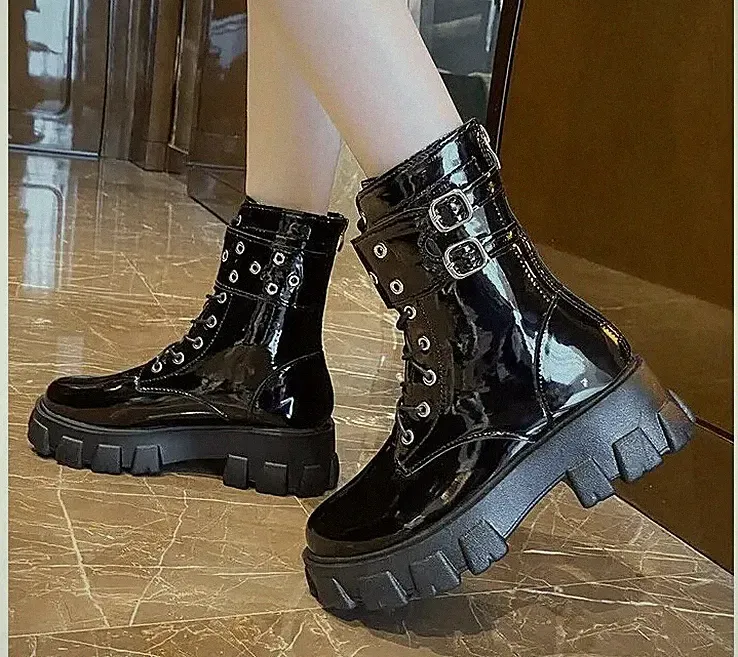 Damen Mädchen Stiefel Herbst Winter Schuhe Blockabsatz Frauen Stiefeletten 35-39