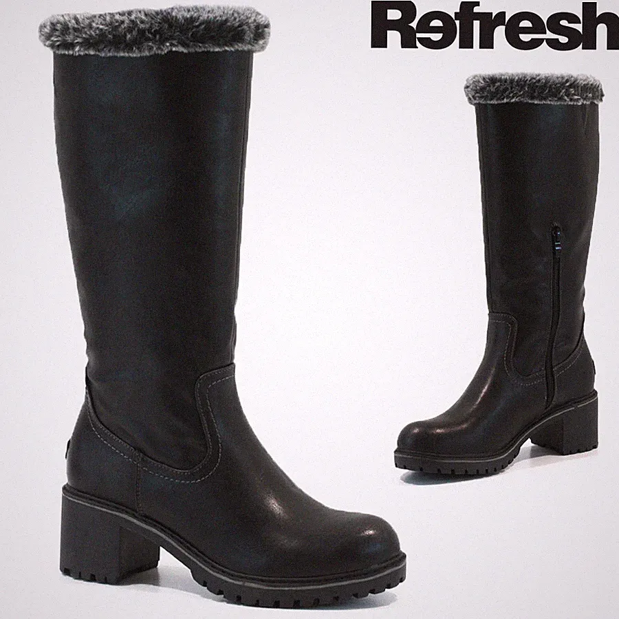 DAMEN NEU STIEFEL BLOCKABSATZ MITTELWADE REISSVERSCHLUSS WARM WINTER REITEN BIKER SCHUHE GRÖSSE
