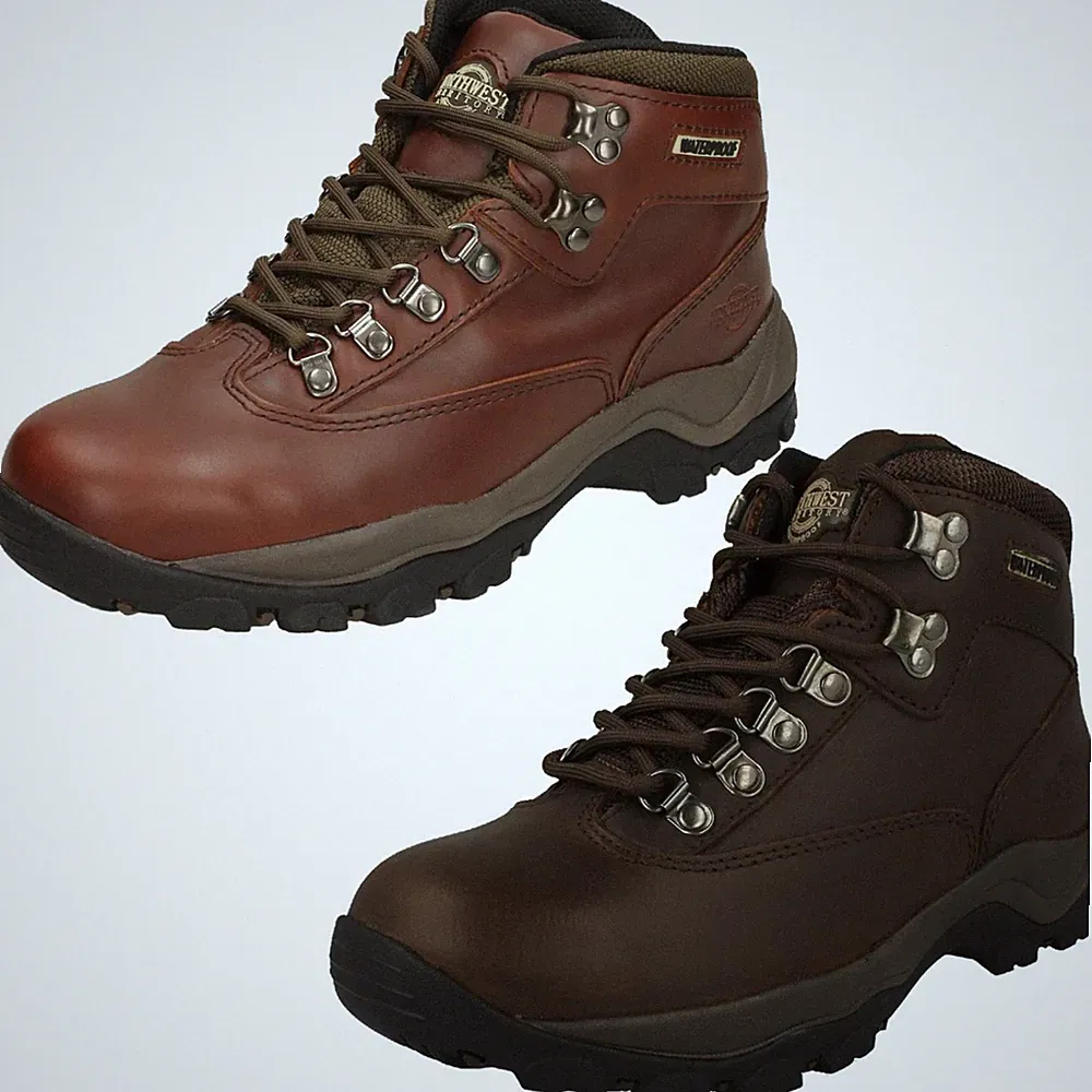 Damen NorthWest wasserdichte Leder Wanderstiefel mit Schnürung 'Peak'
