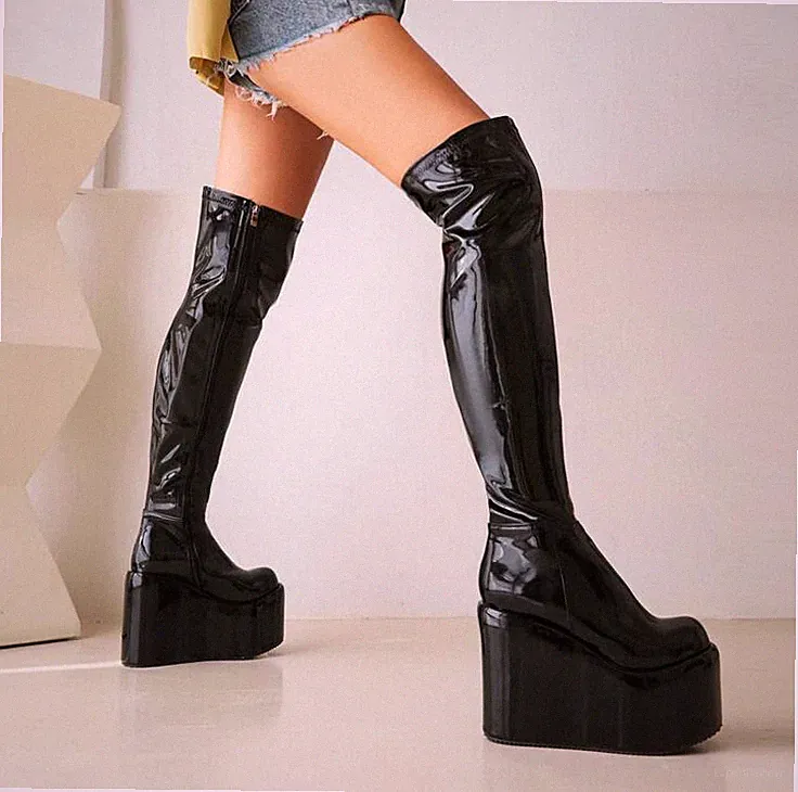 Keilabsatz Over-Knee