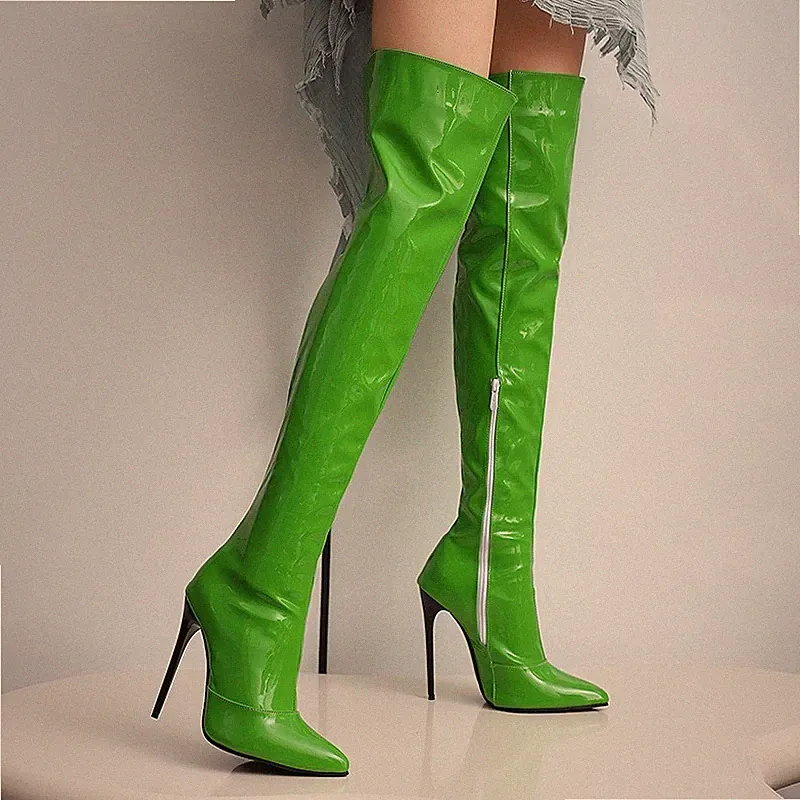 Grün Over-Knee