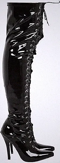 Damen Overknee Stiefel Overknee Kunstleder Stilettoabsatz, elegant