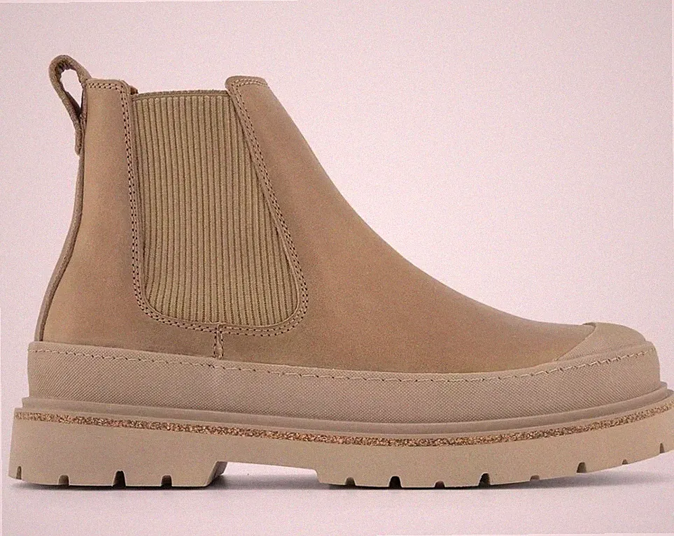 Damen Prescott BIRKENSTOCK Chelsea Boots Leder UK 5 EU 38 US 7 schmal taupe