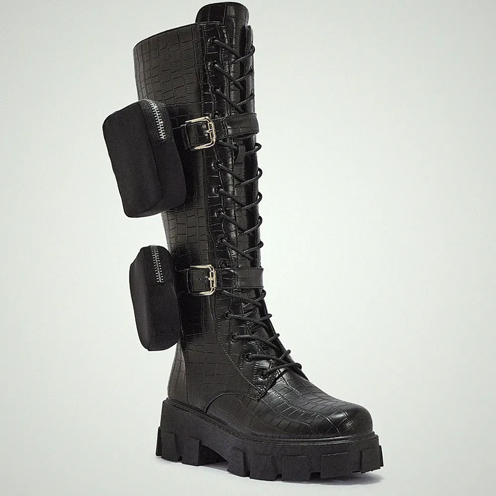DAMEN PUNK GOTH KLOBIG WINTER WALKING RETRO ARMEE KAMPF STIEFELETTEN REISSVERSCHLUSS GRÖSSE