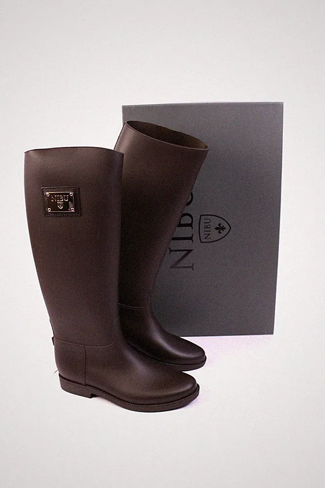 Damen Rainboot NIBU Copenhagen brown braun matt Gummistiefel Regen Stiefel
