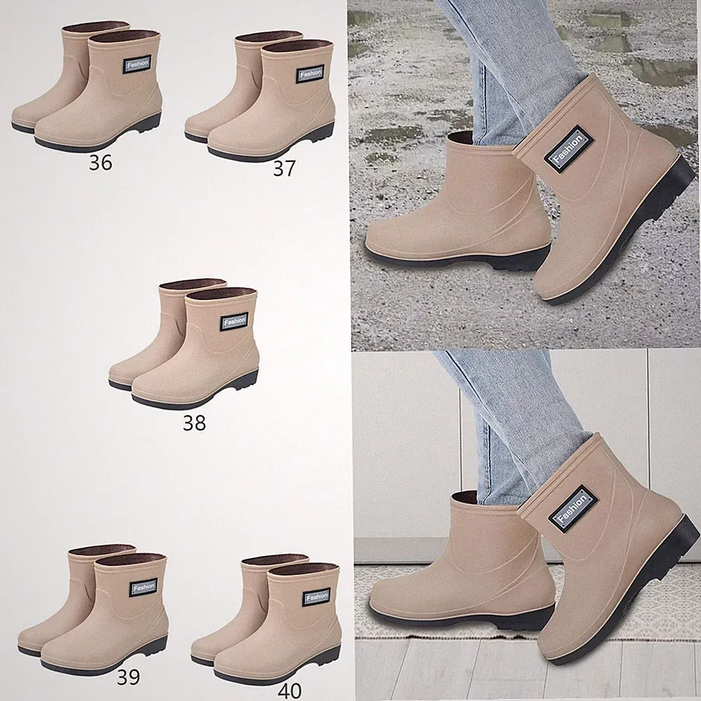 Damen Regenstiefel mit mittlerer Wade, kurze Gartenstiefel zum Wandern, für