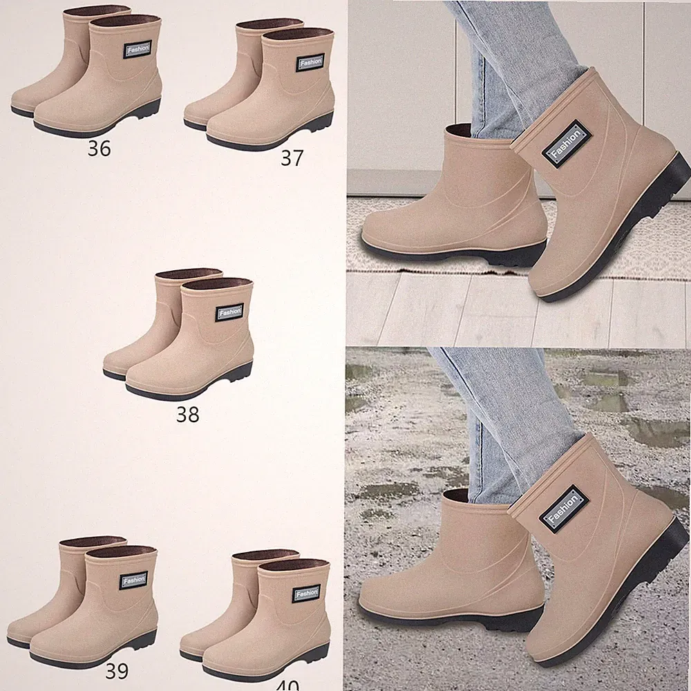 Damen-Regenstiefel mit mittlerer Wade, weiche Gartenstiefel für