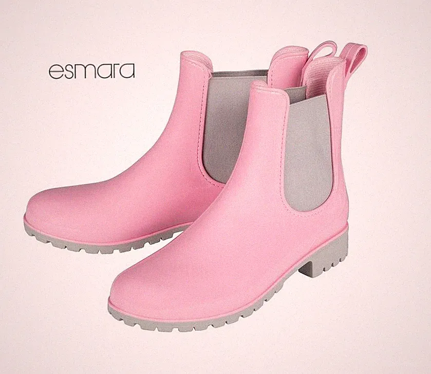 Damen Regenstiefelette Pink Rosa Gr. 41 Stiefel Halbstifel Fashion Esmara®