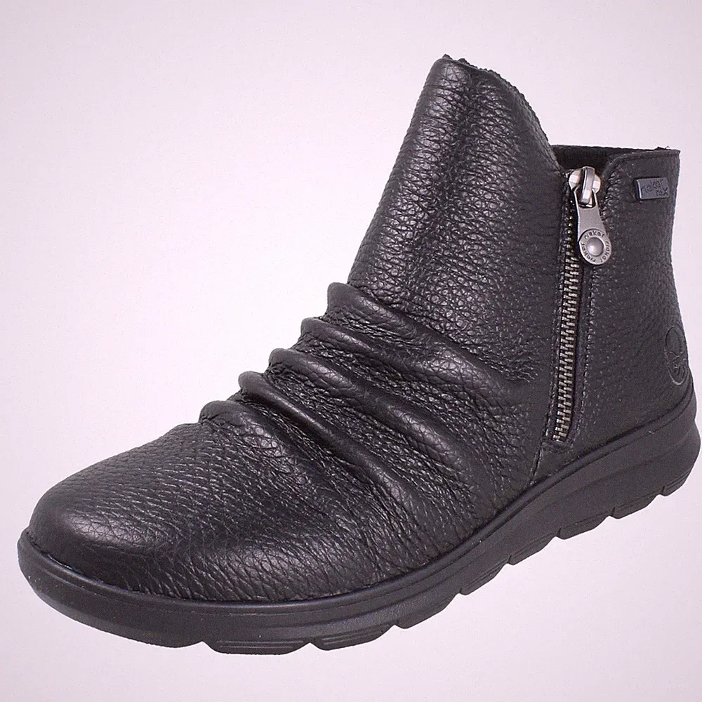 Damen Rieker Stiefeletten 'Z0056' warm gefüttert Leder doppelter Reißverschluss