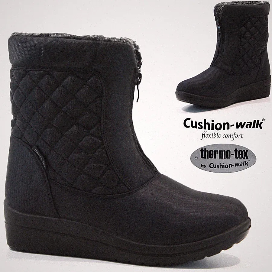 DAMEN SCHNEESCHUHE WINTER THERMO TEX WARM THERMO SKI VOLLFELL RUTSCHFESTER KNÖCHEL
