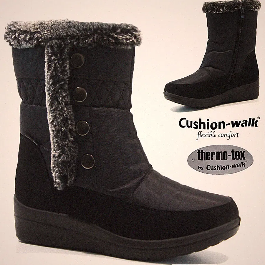 DAMEN SCHNEESCHUHE WINTER THERMO TEX WARM THERMO SKI VOLLFELL RUTSCHFESTER KNÖCHEL